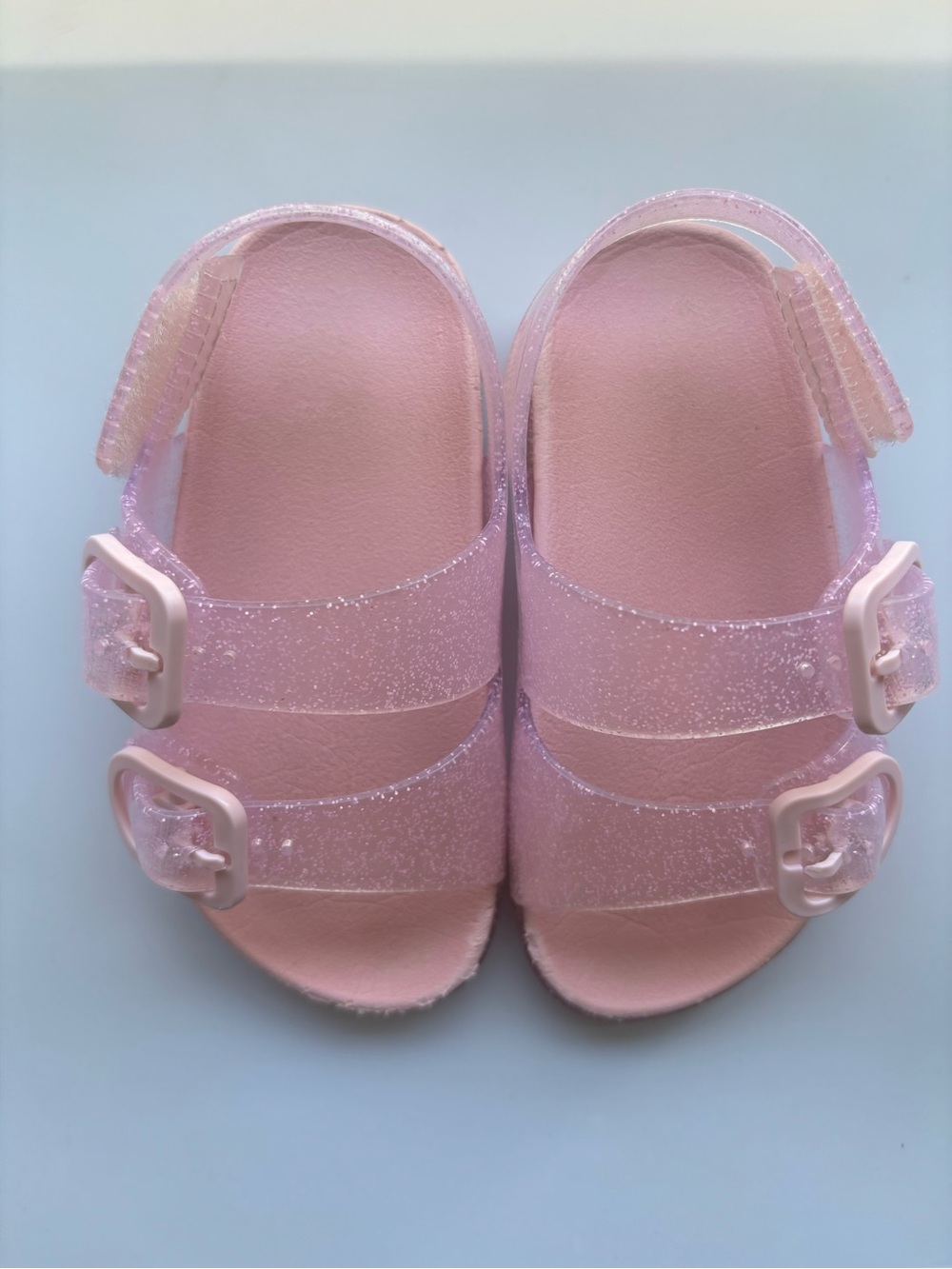 Kids Pink Glitter Jelly Sandals